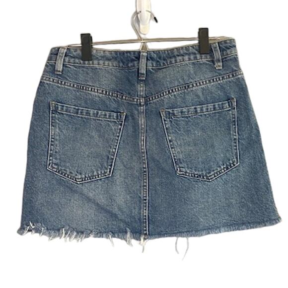 Free People We The Free Zip It Up 100% Cotton Denim Jean Skirt Women Sz 30 - Picture 2 of 10
